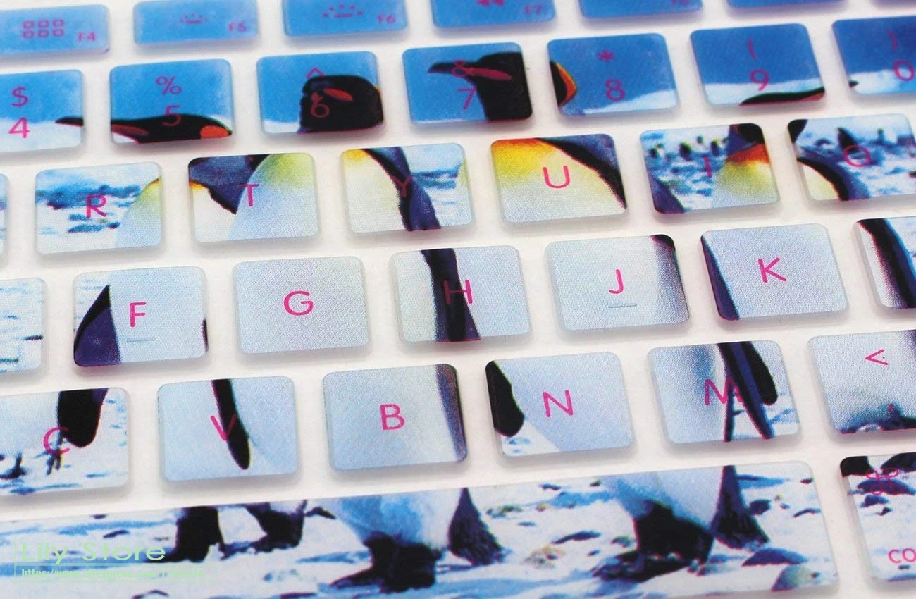 Per Macbook Air 13.3 Bella Arctic Penguin Copertura Della Tastiera Del Silicone Della Pelle Per Macbook Pro 13 15 Con O W/ Fuori Retina