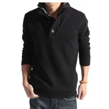 Мужской осенне-зимний свитер с воротником-стойкой, мужская верхняя одежда, пуловер из искусственного меха, мужской свитер, вязаный, Азиатский/бирки, размер M-2XL