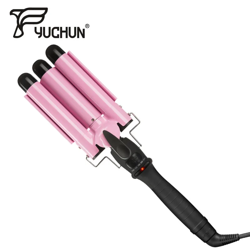 

Original Electronic Automatic Perm Splint Ceramic Hair Iron 3 Barrels Big Wave Hair Curling Flat Iron Hair Straightener Curler