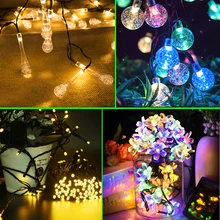 30/50/100/200 светодиодный солнечный свет 6 м/7 м/12 м/22 м водонепроницаемый открытый светодиодный Сказочный фонарь для рождественской вечеринки садовый декоративный фонарь
