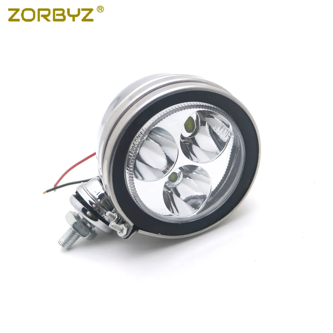 

ZORBYZ Motorcycle Fog Light LED Chrome Metal Passing Driving Lamp Headlight For Honda Kawasaki Harley Custom