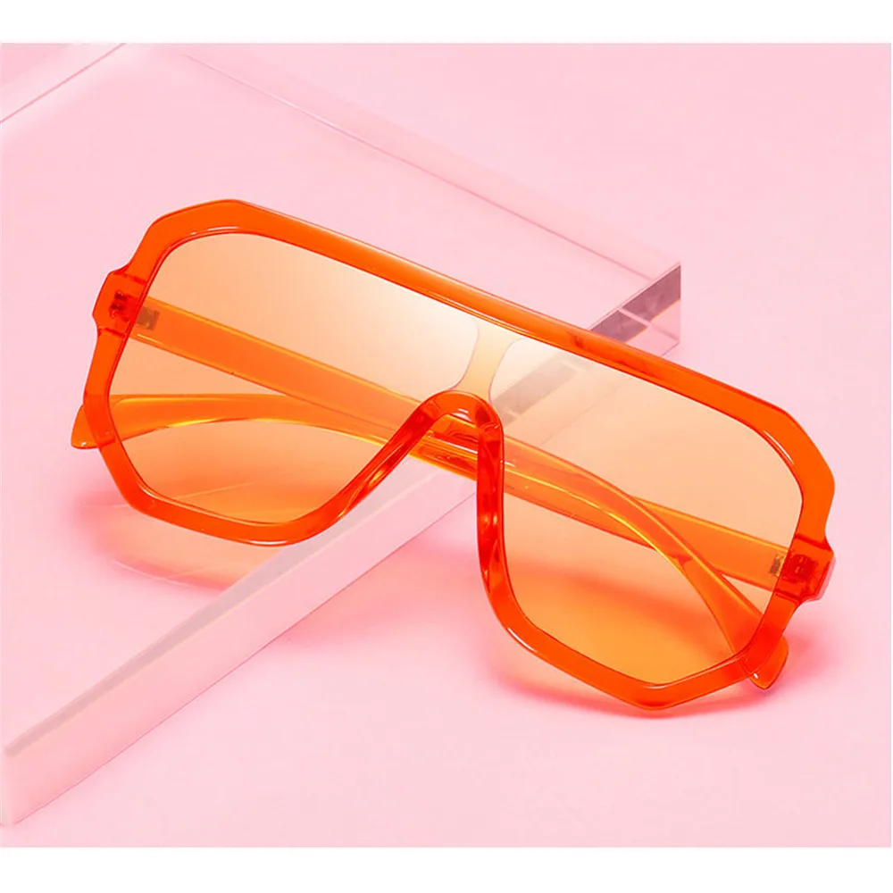 

2019 Flat Top Oversize Square Sunglasses Women Fashion Retro Gradient Sun Glasses Men Orange Big Frame Vintage Eyewear UV400 NX