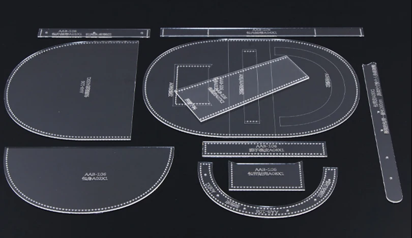 DIY Дамская сумка ручной работы акриловый шаблон кожаный инструмент для шитья полукруглая сумка на плечо кожаный шаблон 22*13*6,5 см