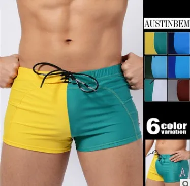 

Austinbem Brand Men's Man Swimwear Swimsuits Swimming Boxer Shorts Sports Suits Surf Board Shorts Trunks Summer Real Photo