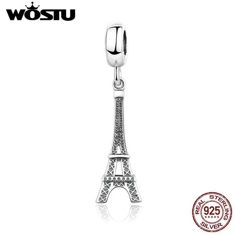 

Hot Sale 100% 925 Sterling Silver Eiffel Tower Charm Beads Fit Original wst Bracelet Pendants DIY Accessories Jewelry