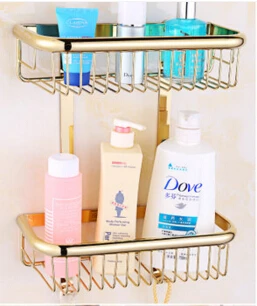 Wall mounted Top Quality Gold Dual tier bathroom conner shelf bathroom shampoo shelf shower caddy shelf Soap holder Wall mounted Top Quality Gold Dual tier bathroom conner shelf bathroom shampoo shelf shower caddy shelf Soap holder