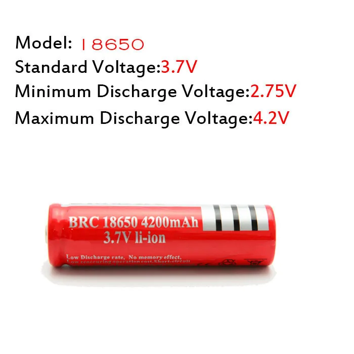 Новинка 18650 аккумуляторные батареи 3,7 v 4200 mAh литий-ионная батарея для светодиодного фонарика