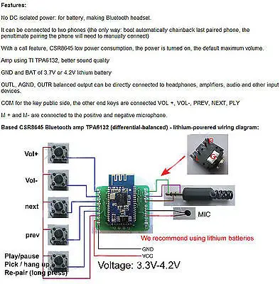 Bluetooth 4 0 CSR8645 усилитель плата 5 Вт + APT X стерео приемник Amp модуль|amplifier module|bluetooth