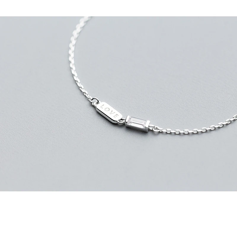 925 пробы серебряный гравированный Шарм с циркониевый браслет на ногу для женщин S925 лодыжки браслет цепочка Регулируемая длина