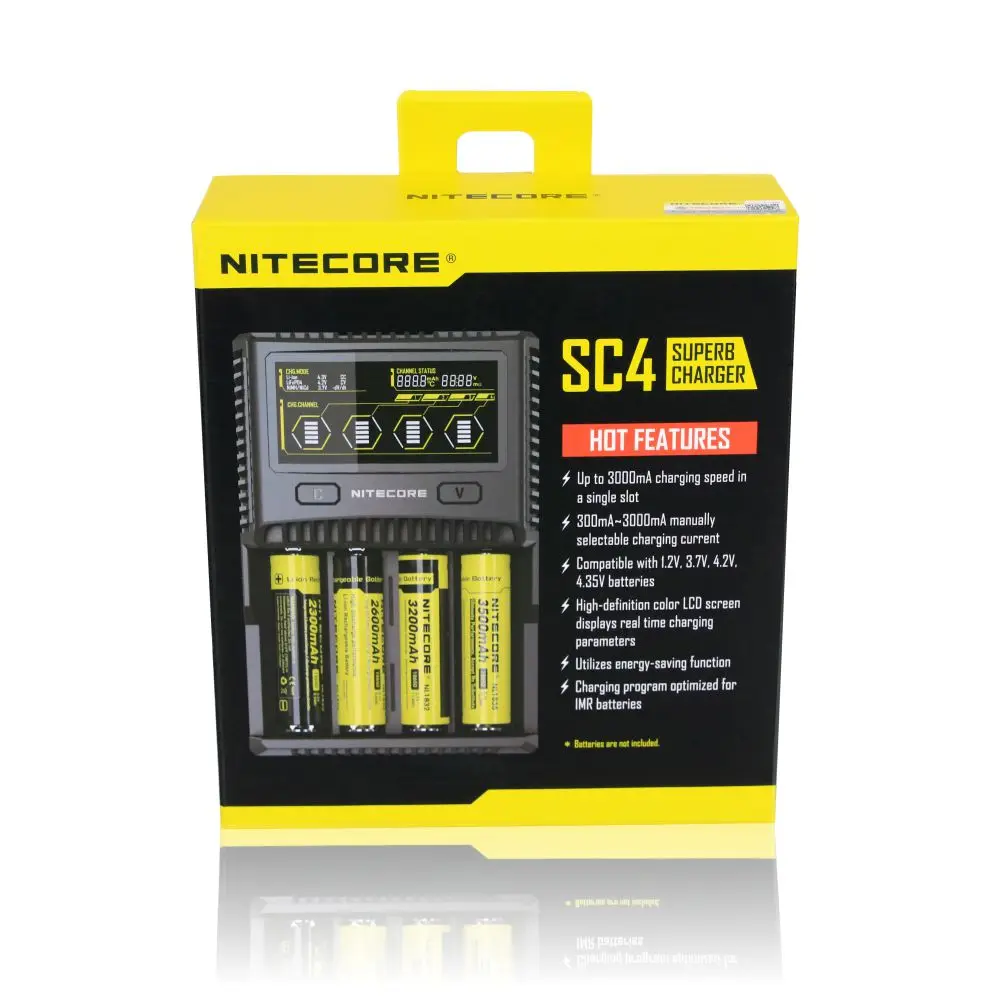 NITECORE SC2 SC4 зарядное устройство интеллектуальное USB выход 3A для LiFePO4 литий ионный Ni