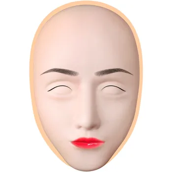

5D Facial Tattoo Training Head Silicone Practice Permanent Makeup Lip Eyebrow Tattoo Skin Mannequin Doll Face Head