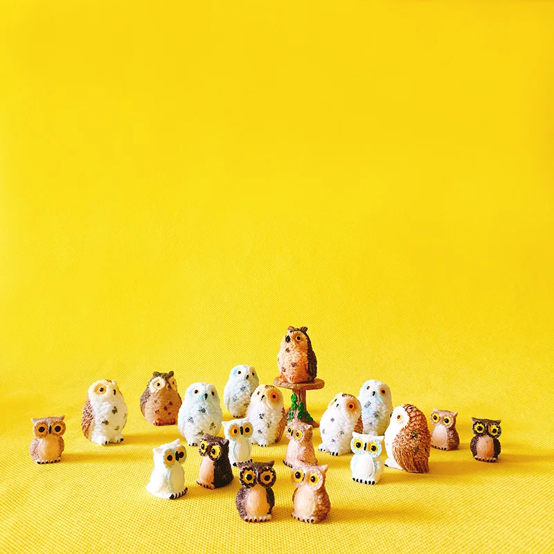 

sale~10Pcs/owls/miniatures animals/lovely cute/fairy garden gnome/moss terrarium decor/crafts/bonsai/figurine/diy supplies