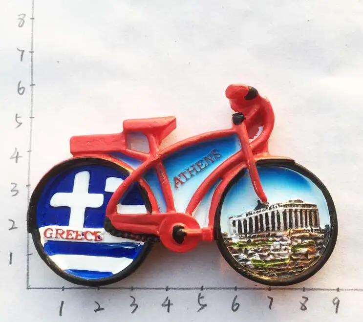 Greece Acropolis Creative Bicycle Fridge Magnet Souvenir Decor