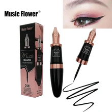 Music Flower макияж матовые жидкая подводка для глаз водостойкие долговечные черный карандаш для глаз макияж Гладкая быстросохнущая подводка для глаз MU002