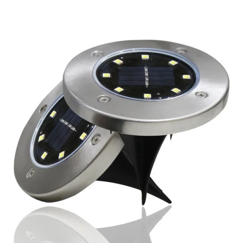 8 LED Solar Supply Light Power Buried Light Under Ground Lamp Outdoor Garden Pathway Decoration LED Lawn Porch Lamps