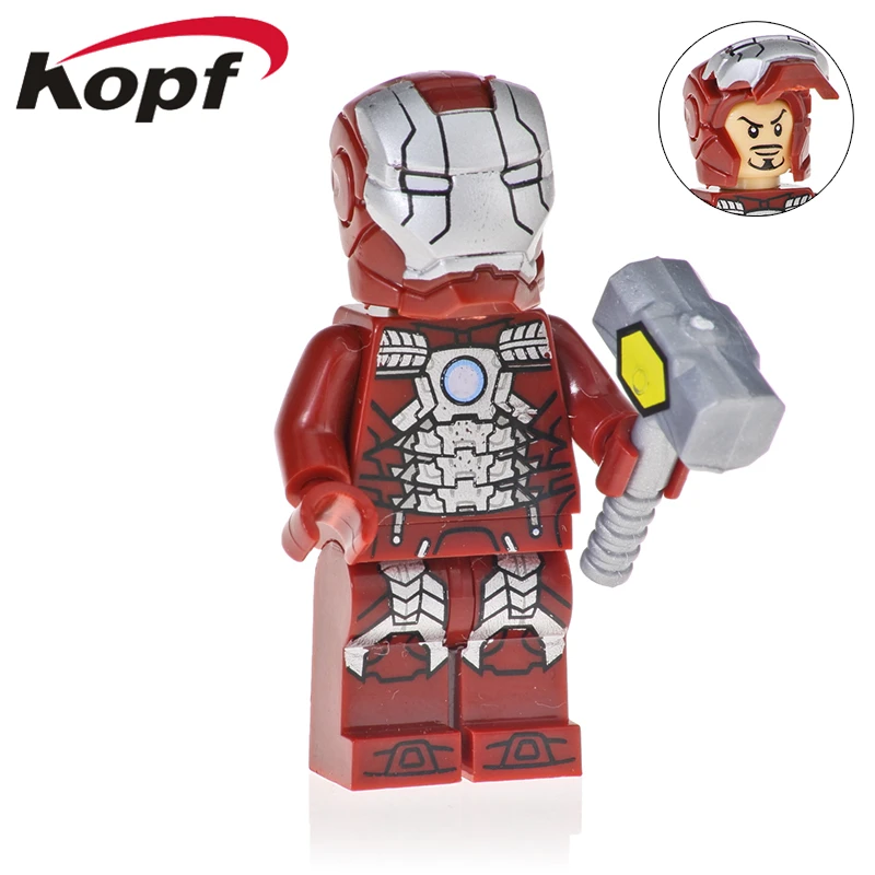 

Single Sale Iron Man War Machine Action Figures Building Blocks Super Heroes Bricks Model For Children Gift Toys XH1217