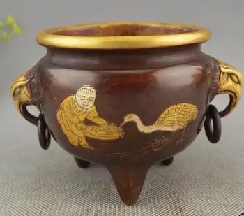 

Marked China Dynasty Bronze Copper Elephant Zun Incense Burner Censer