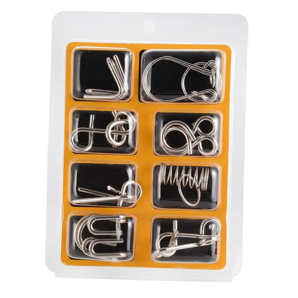 

LeadingStar 8 Unids Metal Wire IQ Test Mind Puzzles Jigsaw Puzzle Toys for Adults and Kids Toy Magic Toy Trick Educational