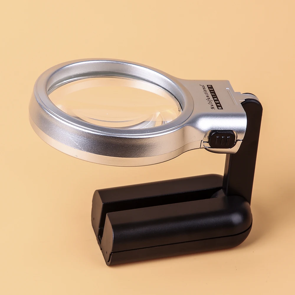BIJIA Multifunctional Folding Desktop Handheld Magnifier With 2LED