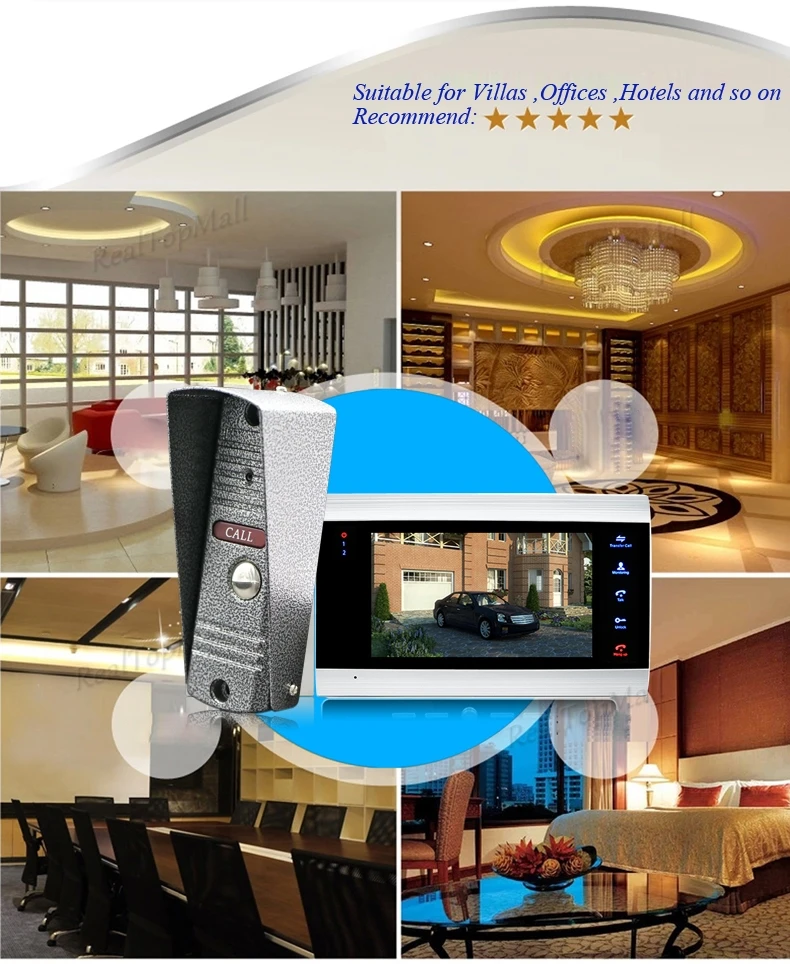 application places of New 7 inch 1200TVL Video Door Phone Doorbell  Intercom system