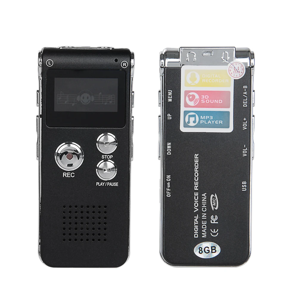 Перезаряжаемый 8 Гб цифровой Аудио Диктофон Телефон MP3-плеер ET рекордер плеер