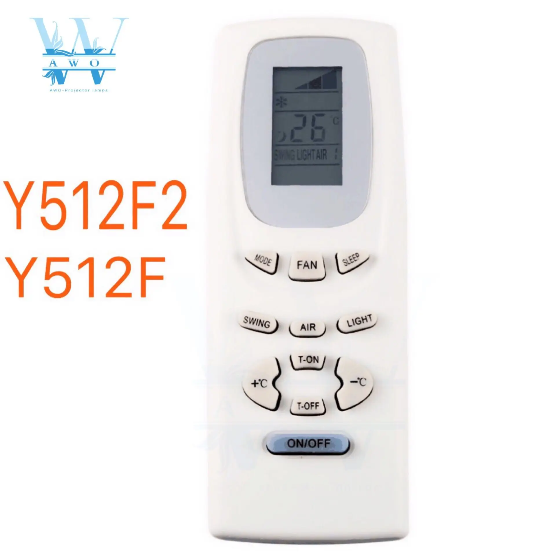 Awo New Replacement Remote Control Y512f Y512f2 Y512 Ac A/c For Gree