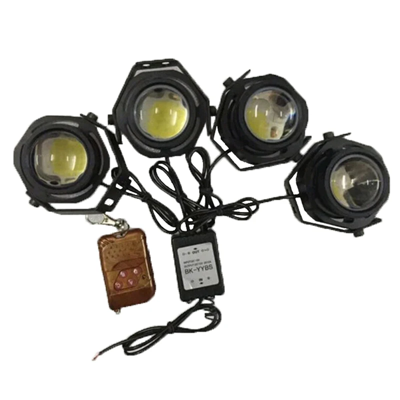 

4Pcs in 1 line Car styling LED DRL Eagle Eyes Daytime Runing lights Wireless Remote Control Strobe Grille Light