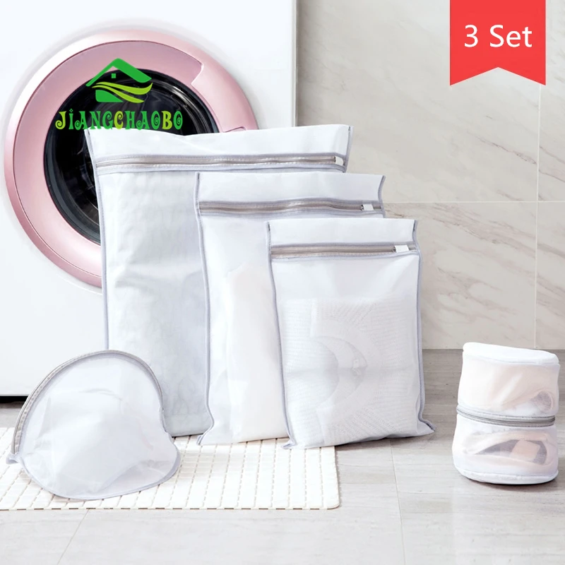 

JiangChaoBo Mesh Laundry Bags For Washing Machine Travel Clothes Storage Net Zip Bag For Wash Bra Stocking And Underwear