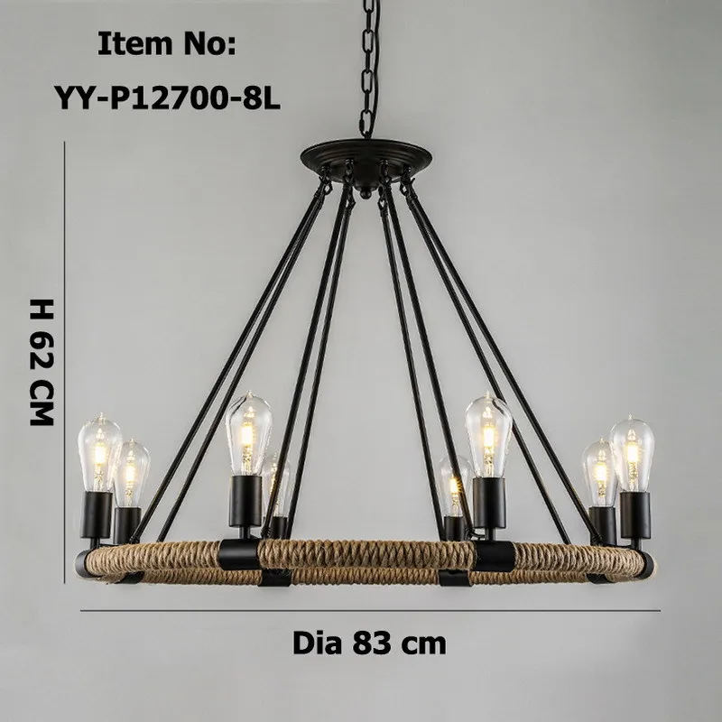 Retro American Village Rope Chandelier Creative Past Rustic Retro American Village Rope Chandelier Creative Past Rustic Country Style Restaurant Bar Restoration Hardware Lighting In Chandeliers From Lights