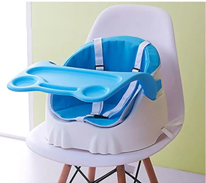 White With Cushion Детское сиденье-бустер, складное обеденное кресло для еды, PP пластиковое детское сиденье-бустер, портативный бустер, безопасный детский стул для кормления, сиденье - Цвет: White With Cushion