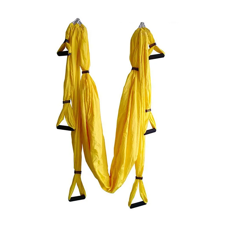 BlueSong гамак для йоги качающийся парашютный тканевый инверсии терапия антигравитационный высокопрочный декомпрессионный гамак для йоги Тренажерный зал подвесной - Цвет: Цвет: желтый