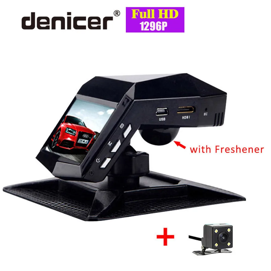 Novatek Auto DVR Nachtsicht Lufterfrischer DVRs Full HD 1296 P Video Recorder Vordere und Hintere Ansicht Dash Cam dual Objektiv Zwei Kameras Günstig