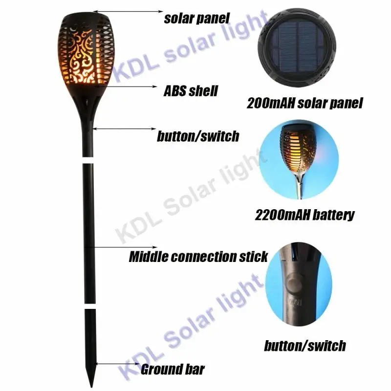 Новое поступление солнечный 96LED газон танцевальный огонь фонарь радар 3 режима