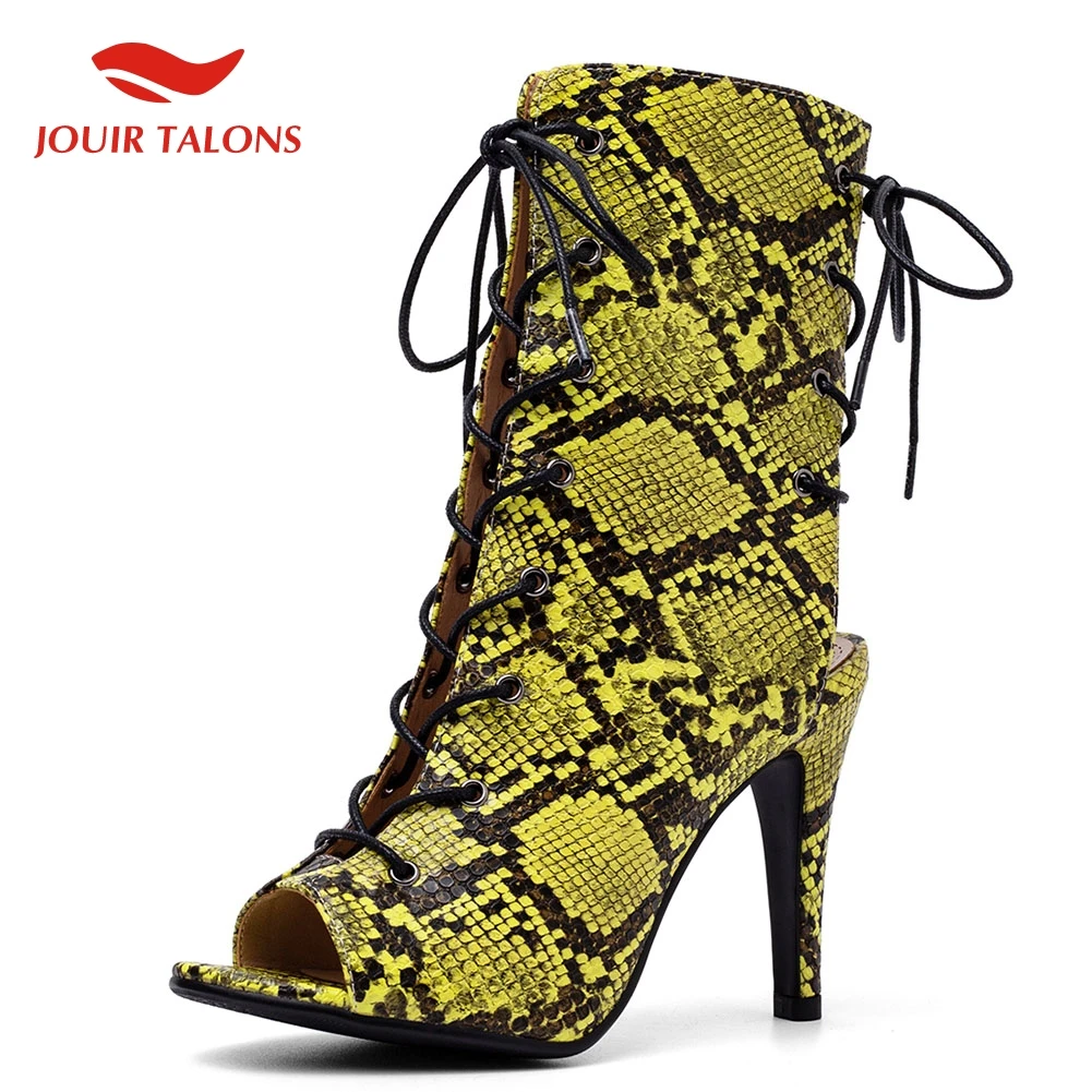 

big Size 34-43 Sexy Summer Boots Leopard Snake print Women Shoes thin High Heels Peep Toe Shoes Woman