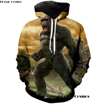 

PLstar Cosmos New Fashion 3d Hoodies Women/Men Kingkong Print Hoodie Men King Kong Sweatshirt Long Sleeve Hoody Streetwear