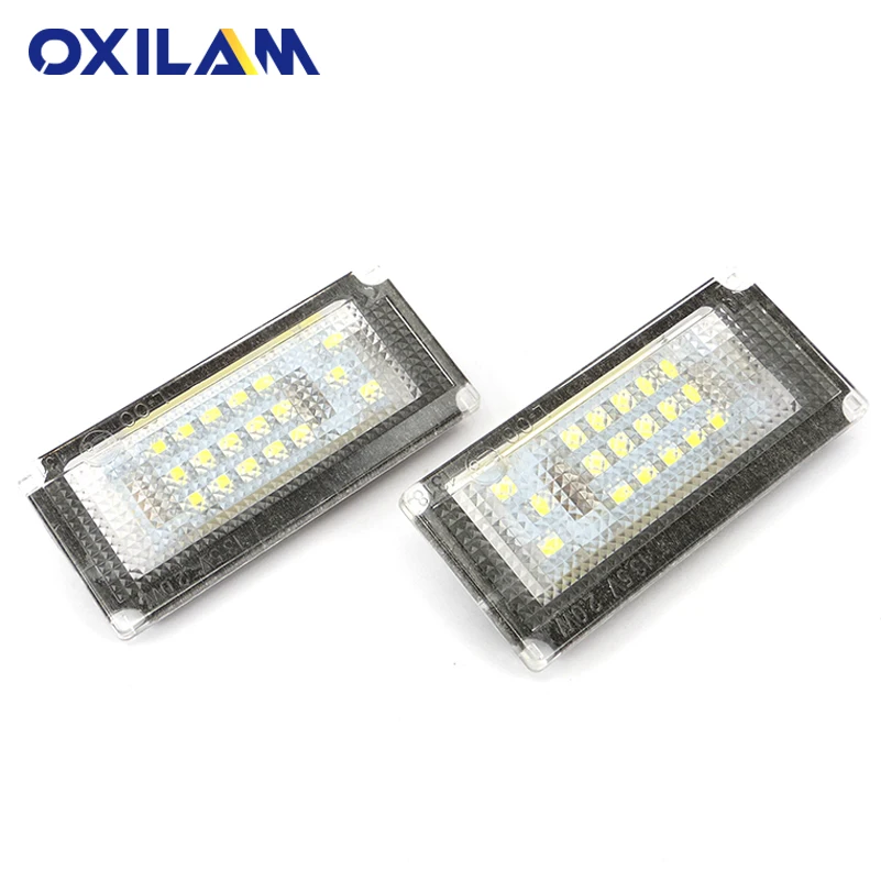 

OXILAM 2x For BMW Mini Cooper R50 R52 R53 LED License Plate Lights Canbus Error Free 18SMD 3528 Car Signal Lamp 12V 6000K White