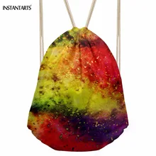 INSTANTARTS Модные женские и мужские мешки с Кулиской красочные Галактическая Туманность принт женские пляжные рюкзаки Softback карман для хранения