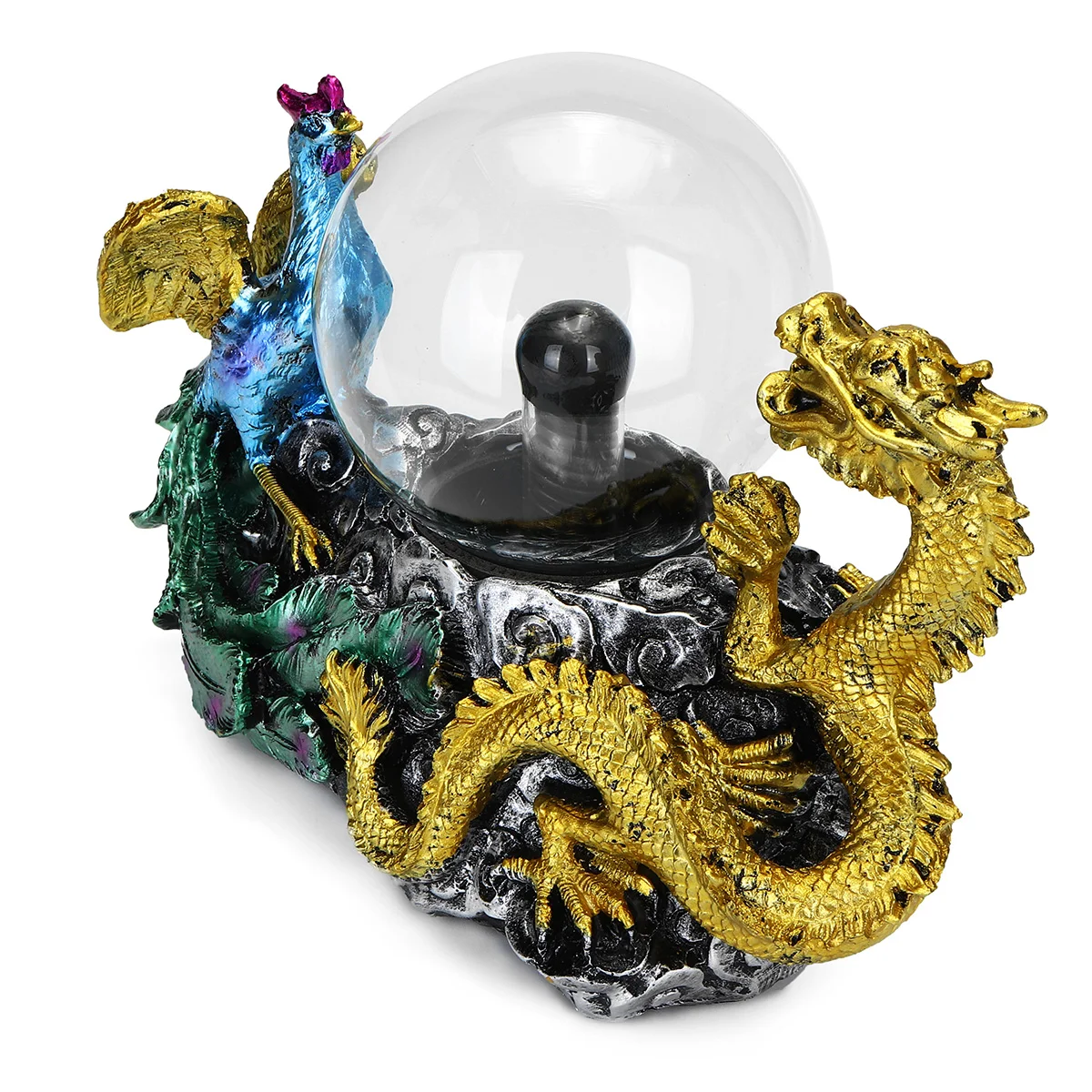 

Smuxi 110V US Plug Magic Lighting Dragon Thunder Plasma Ball Resin Sphere Lamp Touch Sense Static Light Perfect Gift for Kids