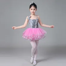Нарядный костюм-пачка детский танцевальный наряд для девочек, милые детские вечерние платья-балерины с блестками для детей от 2 до 8 лет