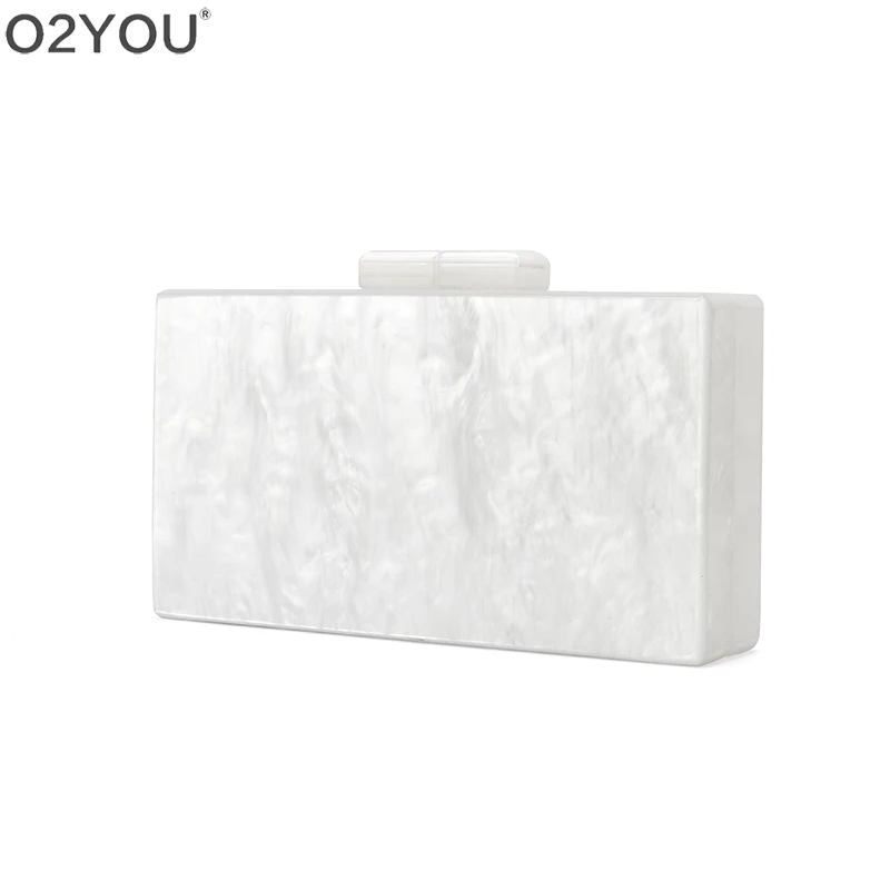 white acrylic clutch