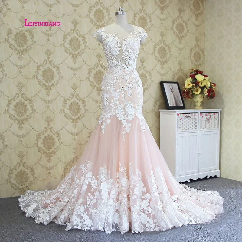 

LEIYINXIANG New Arriva Wedding Dress Vestido De Noiva Sereia Robe Sexy Mermaid Lace Backless Custom Made Berta Bridal Sweetheart