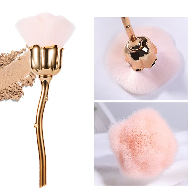 

Professional Nail Art Dust Brush Rose Nail Powder Remover Cleaning Brush Rose Shape Nail Duster Cleaner Tool Manicure Tools