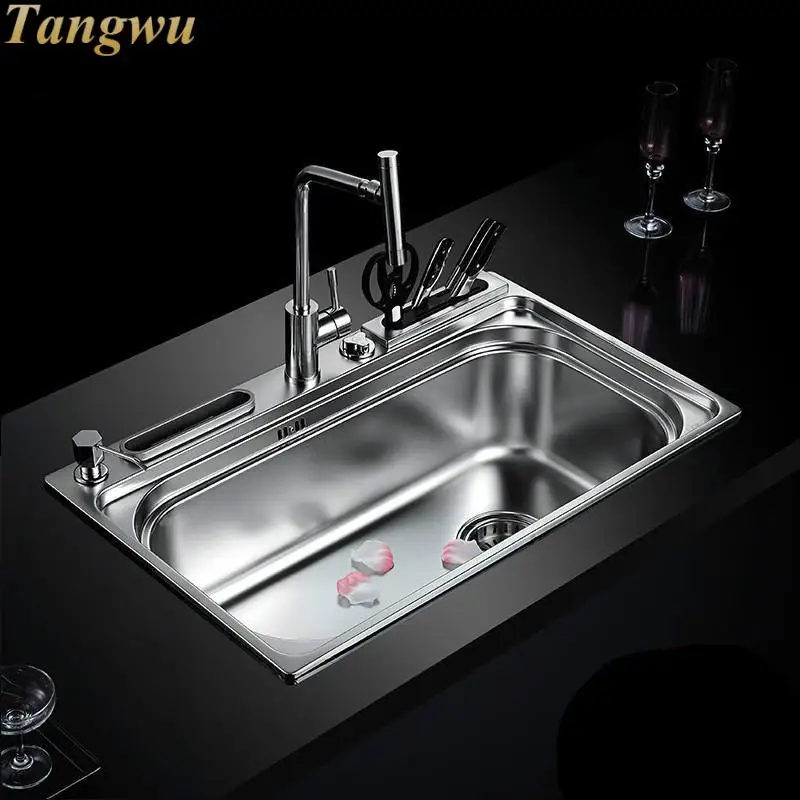Kitchen Sinks Free shipping kitchen multifunctional thickening of 304 stainless steel sink single slot package Kitchen Sinks 80 Kitchen Sinks Free shipping kitchen multifunctional thickening of 304 stainless steel sink single slot package Kitchen Sinks 80