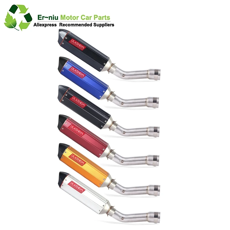 

Motorcycle Muffler Exhaust Full System Connect Link Pipe Middle Pipe Slip On For YAMAHA FZ1 FZ1N FZ1000 2005-2016