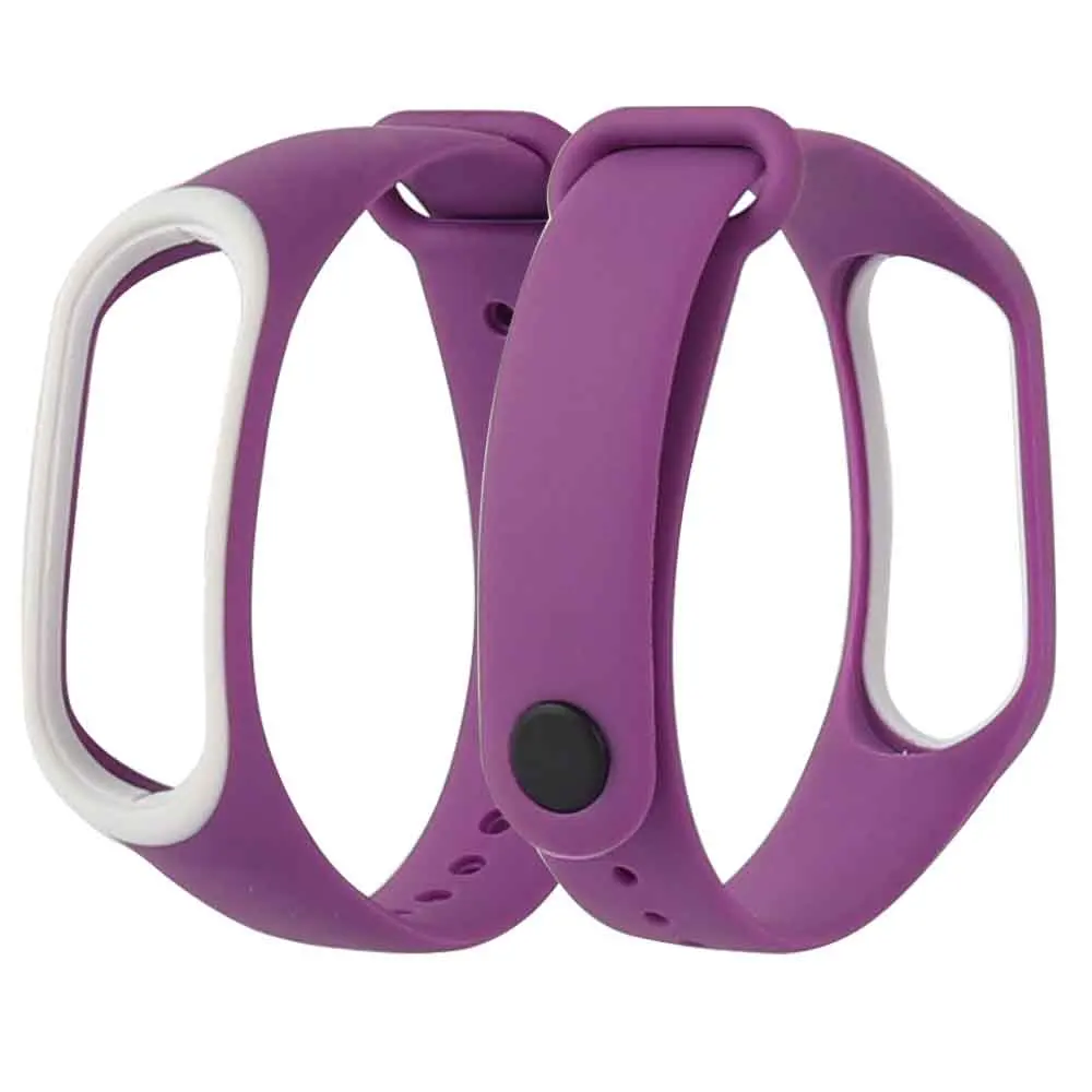 Двойной цвет mi Band 3 ремешок анти-потеря силиконовый ремешок аксессуары замена спортивный браслет для Xiao mi band 3 умный Браслет - Цвет: Purple