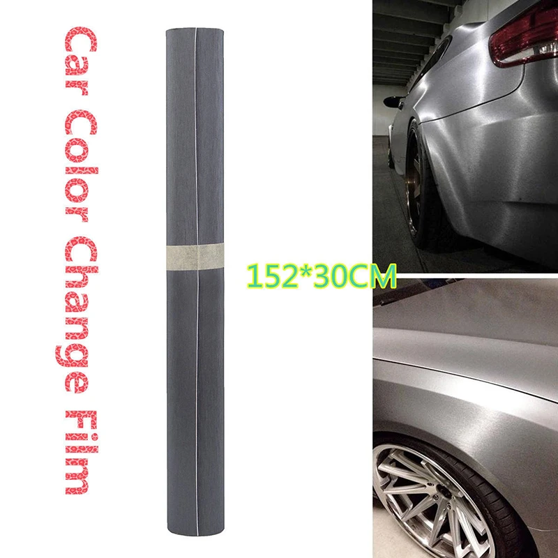 152*30cm Gray Brushed Aluminum Car Vinyl Wrap Film Sticker Decal Sheet