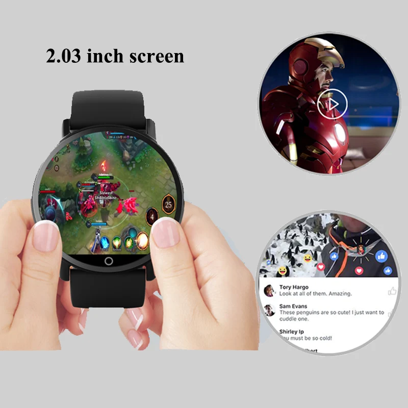 LEMFO LEMX Смарт часы 2 03 дюймов Большой экран Supoort 4G Andriod 7 1 gps водонепроницаемый для