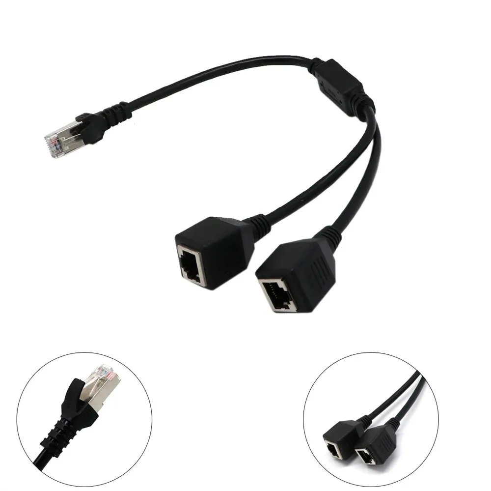 

2019 1 To 2 Socket LAN Ethernet Network RJ45 Plug Splitter Extender Adapter Connector Computer Cable Dropshipping #M07
