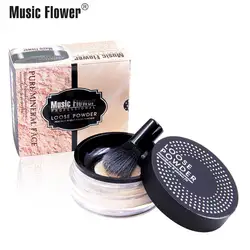 Дропшиппинг Music Flower масло-контроль свободные Пудра с кистью прочный скрасить макияж покрытие порока натуральный фиксирующая пудра