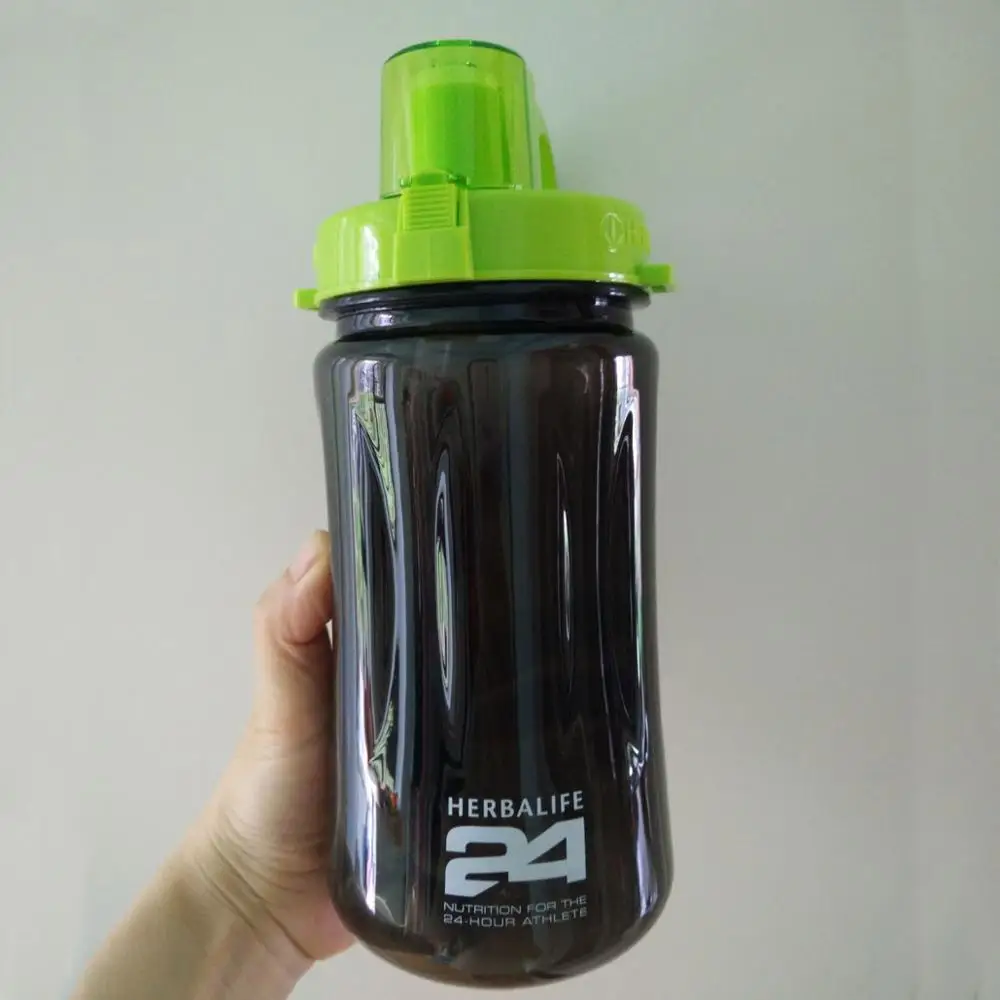 1Л 2л негабаритная бутылка для воды 1000 мл/2000 мл модный портативный Herbalife питание изготовленный на заказ шейкер Спортивная бутылка - Цвет: 1000ml Black 24hour